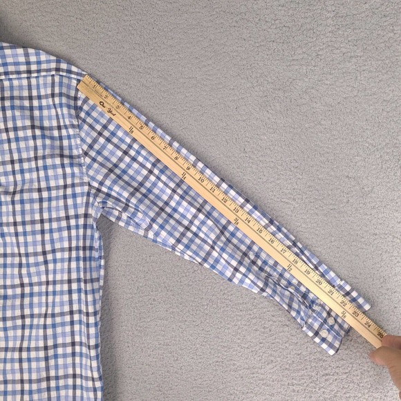Nat Nast Shirt Mens Large White Blue Plaid Long Sleeve Button Down Cotton Blend - Picture 15 of 15